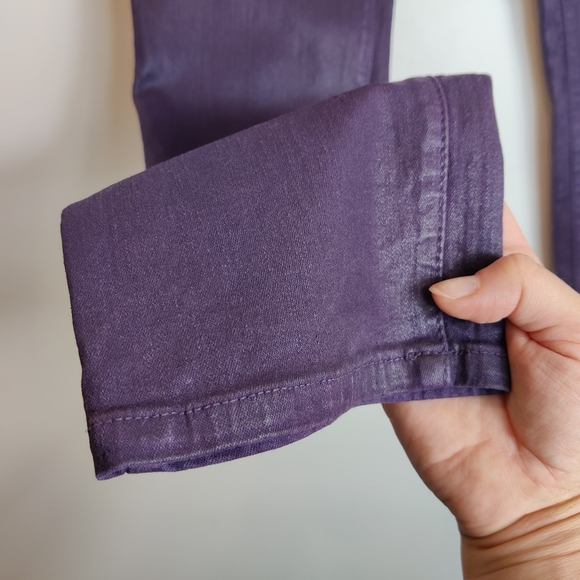 NYDJ Omni Coated Skinny Jeans in Plum Size 10P - Picture 5 of 13